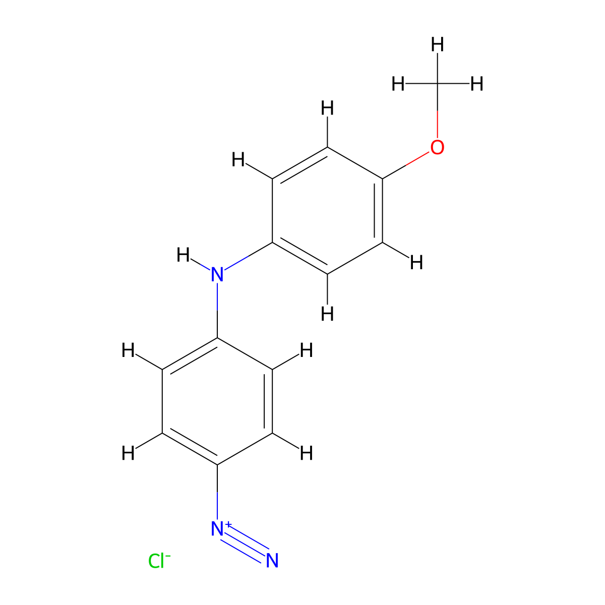 Benzenediazonium, 4-((4-methoxyphenyl)amino)-, chloride (1:1) molecular structure, CAS 101-69-9