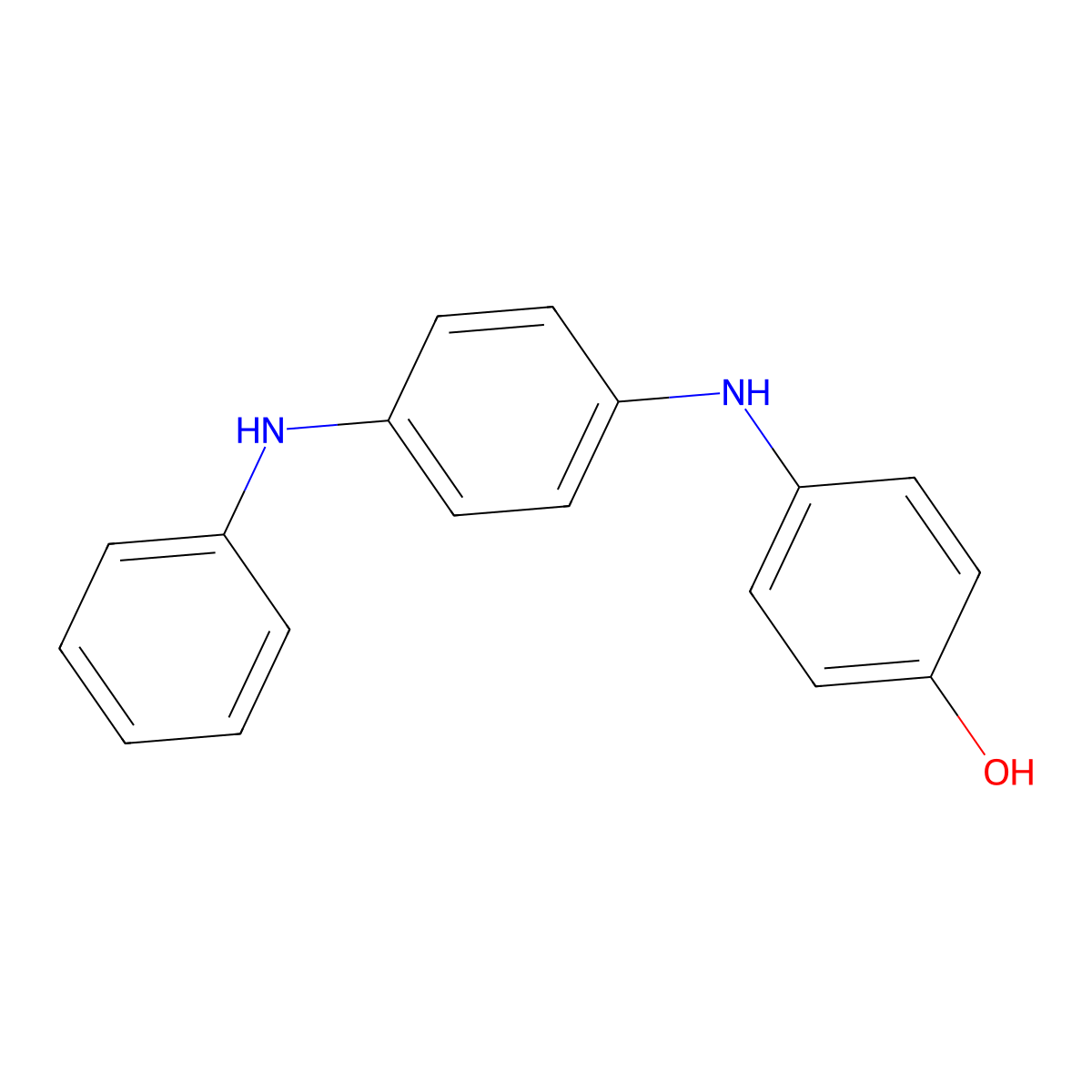 Phenol, 4-((4-(phenylamino)phenyl)amino)- molecular structure, CAS 101-74-6