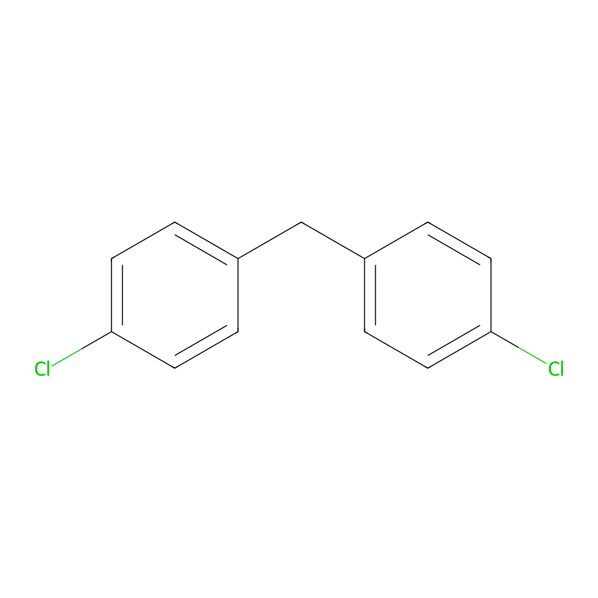 4,4'-Dichlorodiphenylmethane molecular structure, CAS 101-76-8