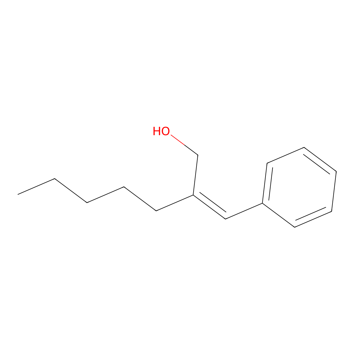 2-Pentyl-3-phenylprop-2-en-1-ol molecular structure, CAS 101-85-9