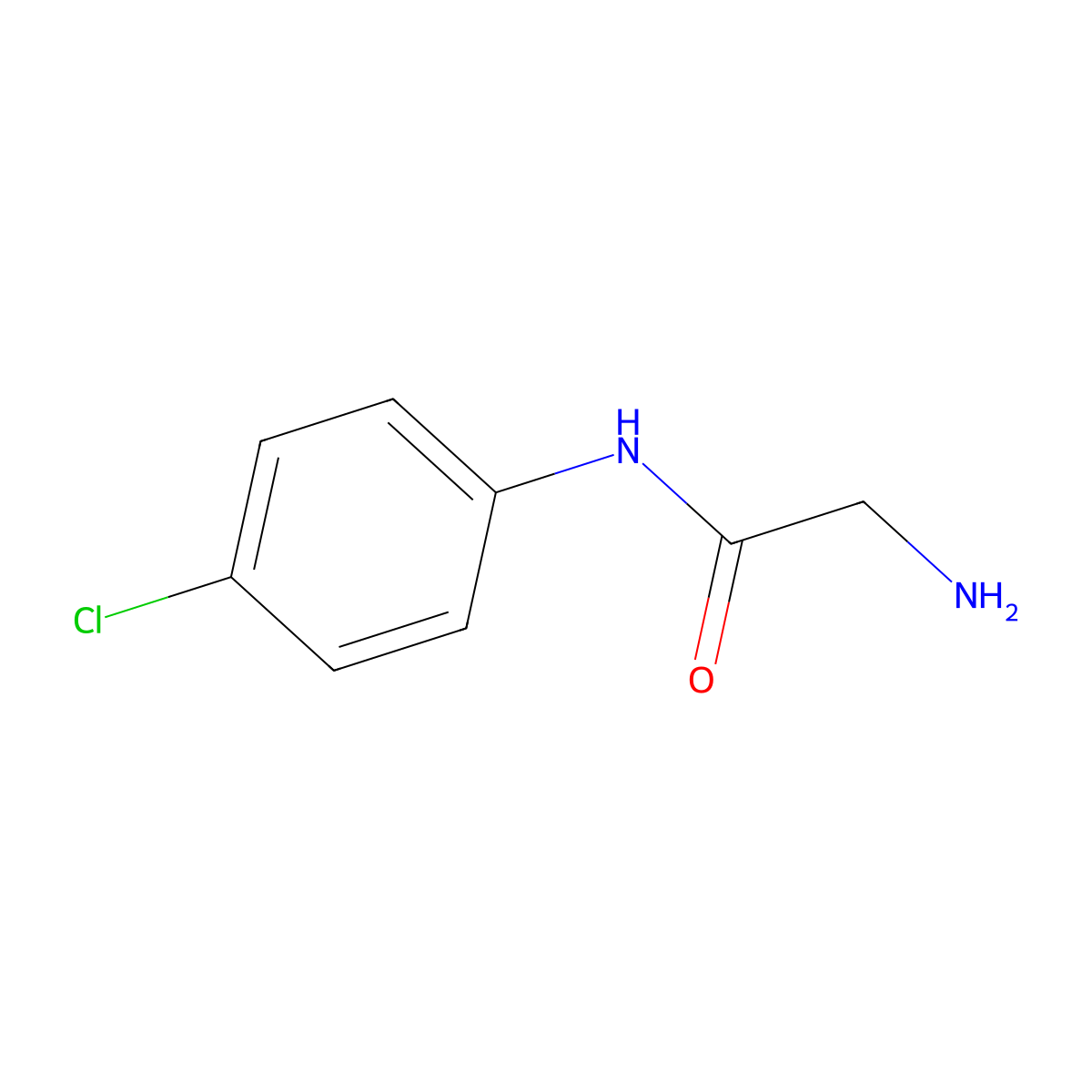 2-amino-N-(4-chlorophenyl)acetamide molecular structure, CAS 101-88-2