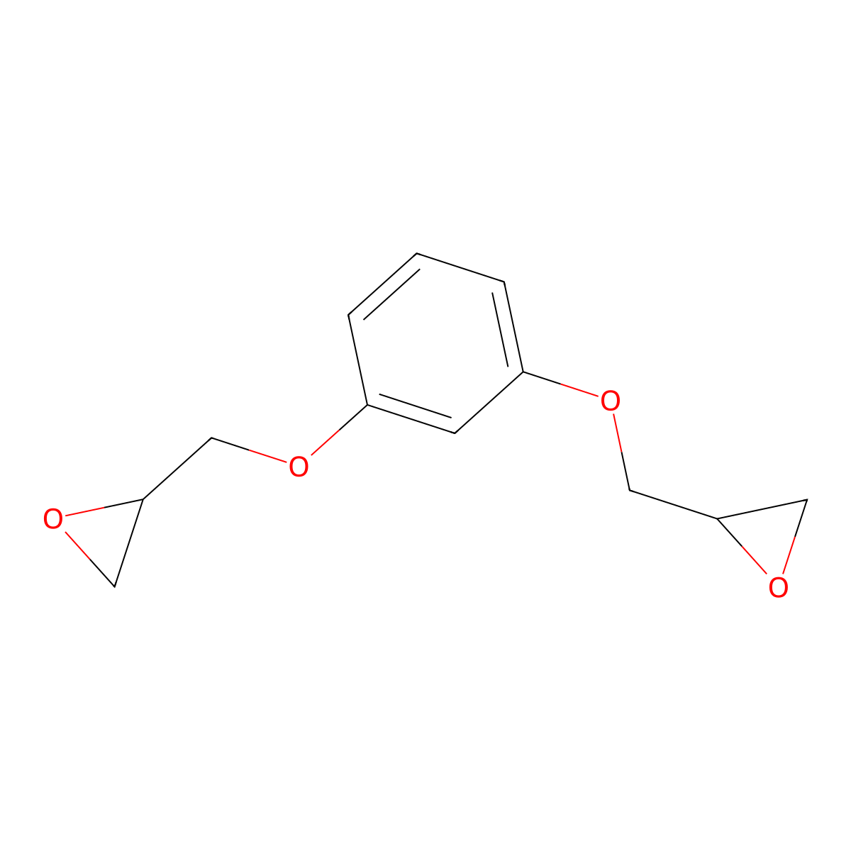Resorcinol diglycidyl ether molecular structure, CAS 101-90-6