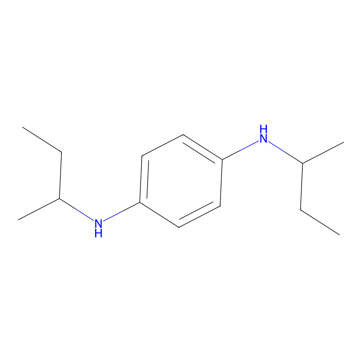 N,N'-Di-sec-butyl-p-phenylenediamine molecular structure, CAS 101-96-2