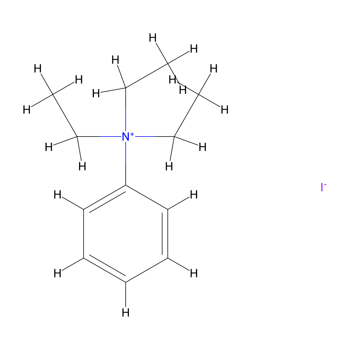 Benzenaminium, N,N,N-triethyl-, iodide (1:1) molecular structure, CAS 1010-19-1