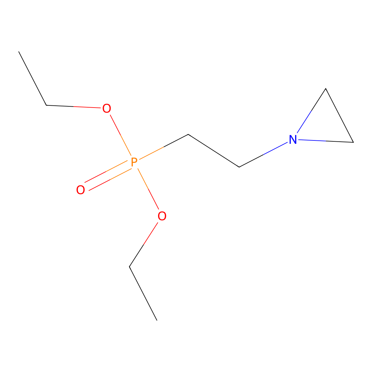 Phosphonic acid, (2-(1-aziridinyl)ethyl)-, diethyl ester molecular structure, CAS 1010-38-4