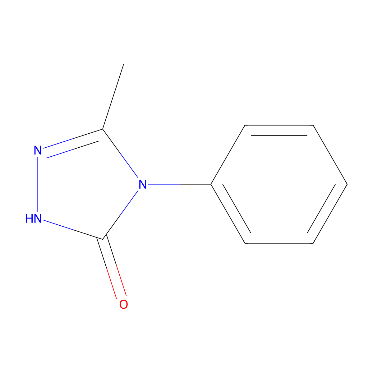 5-Methyl-4-phenyl-2,4-dihydro-3H-1,2,4-triazol-3-one molecular structure, CAS 1010-54-4