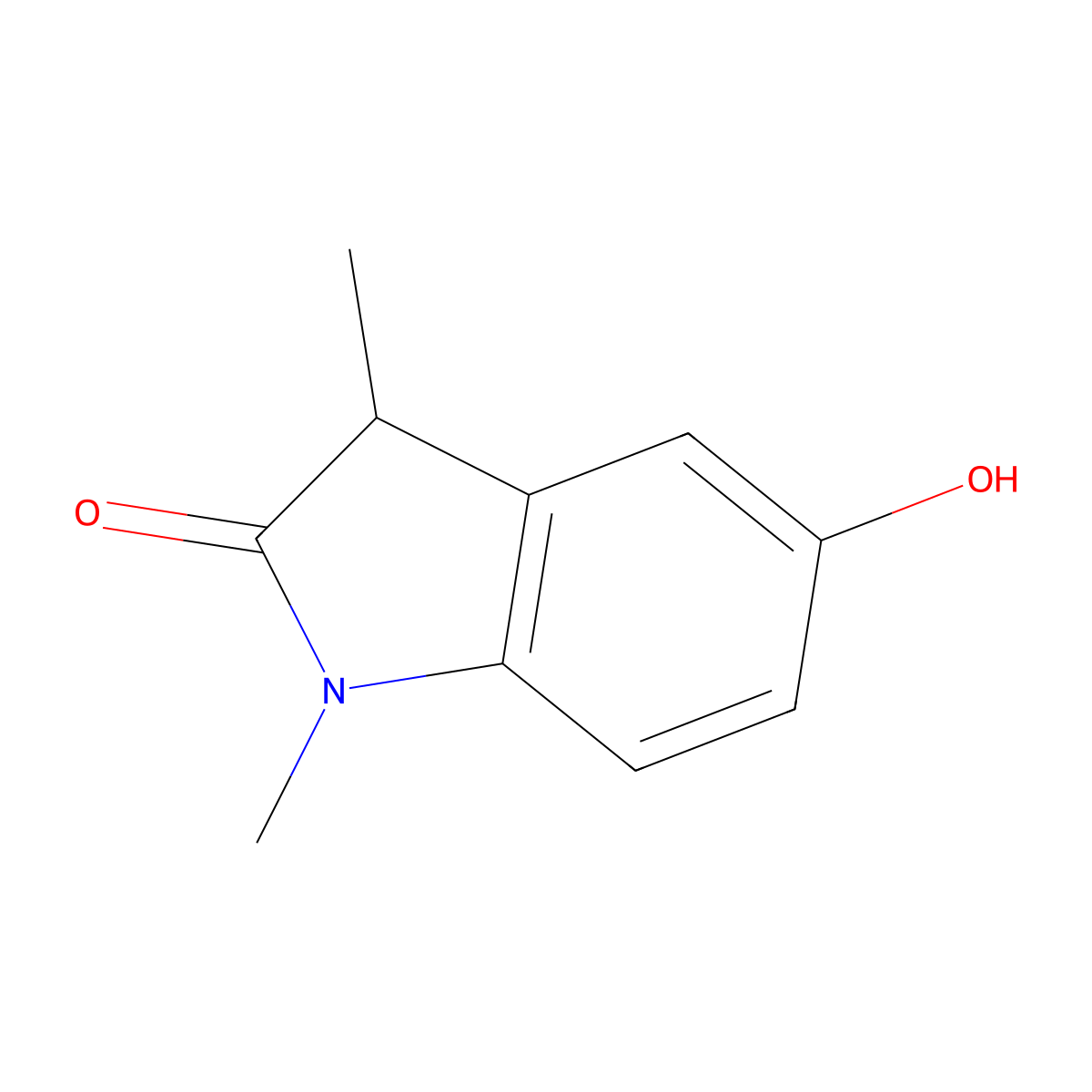 5-Hydroxy-1,3-dimethyl-1,3-dihydro-2H-indol-2-one molecular structure, CAS 1010-68-0