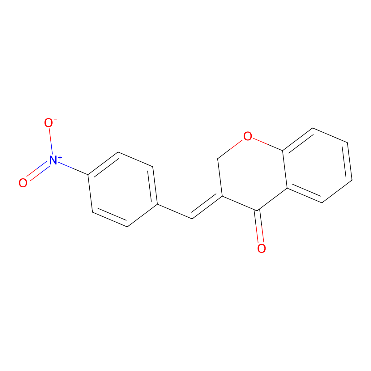 3-[(E)-(4-nitrophenyl)methylidene]-2,3-dihydro-4H-chromen-4-one molecular structure, CAS 101001-06-3