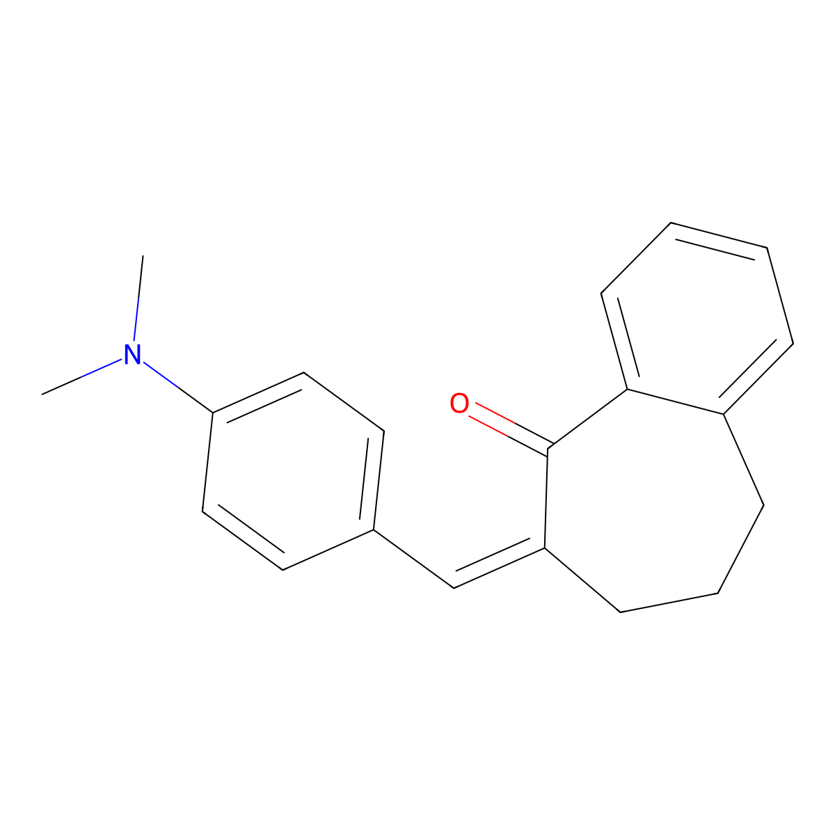 6-[4-(Dimethylamino)benzylidene]-6,7,8,9-tetrahydro-5H-benzocycloheptene-5-one molecular structure, CAS 101001-12-1