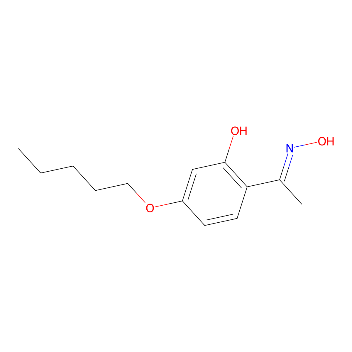 Ethanone, 1-[2-hydroxy-4-(pentyloxy)phenyl]-, oxime molecular structure, CAS 101002-15-7