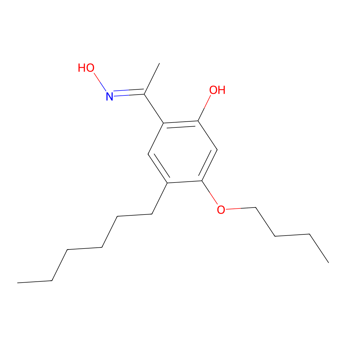 Ethanone, 1-(4-butoxy-5-hexyl-2-hydroxyphenyl)-, oxime molecular structure, CAS 101002-18-0
