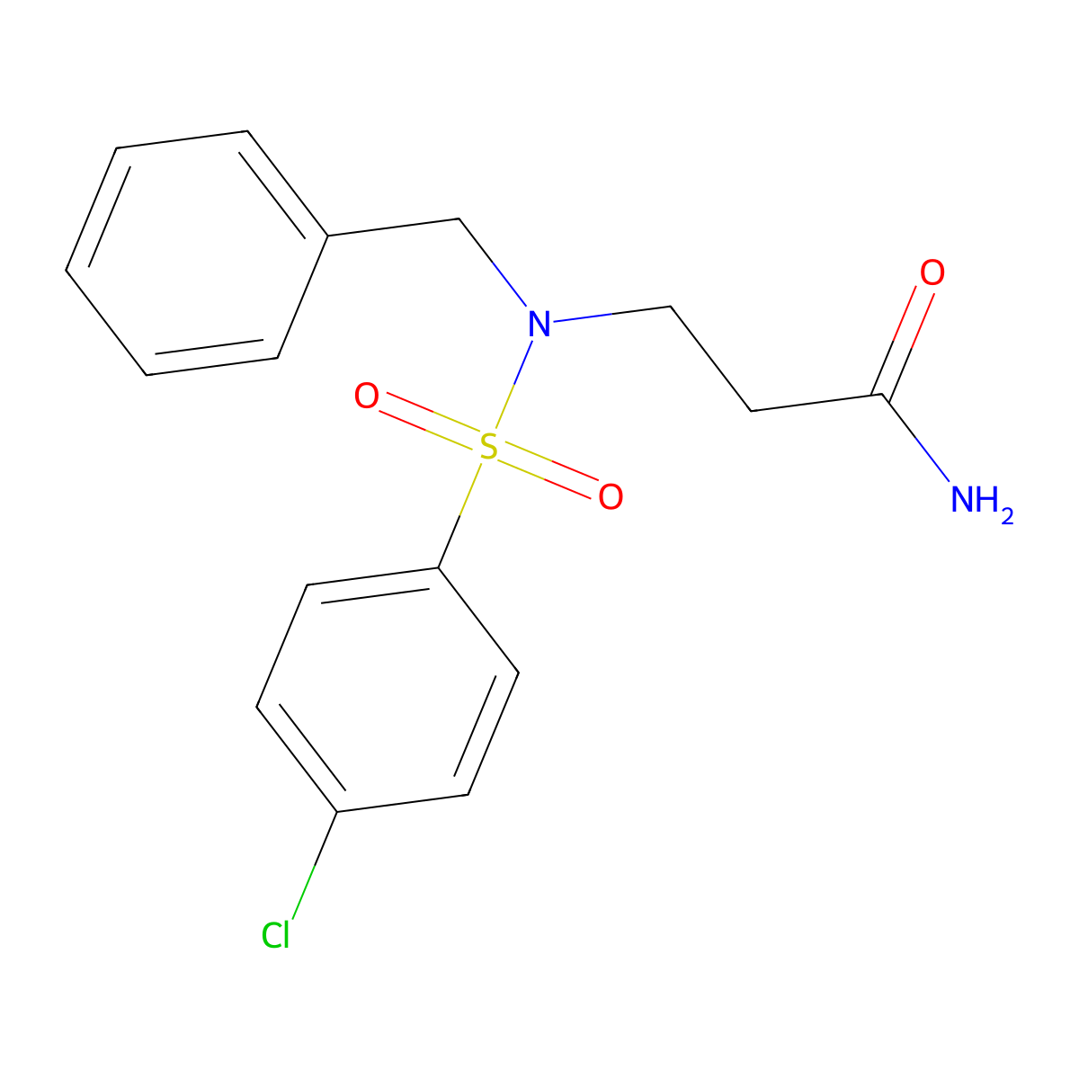 3-{Benzyl[(4-chlorophenyl)sulfonyl]amino}propanamide molecular structure, CAS 1010029-69-2