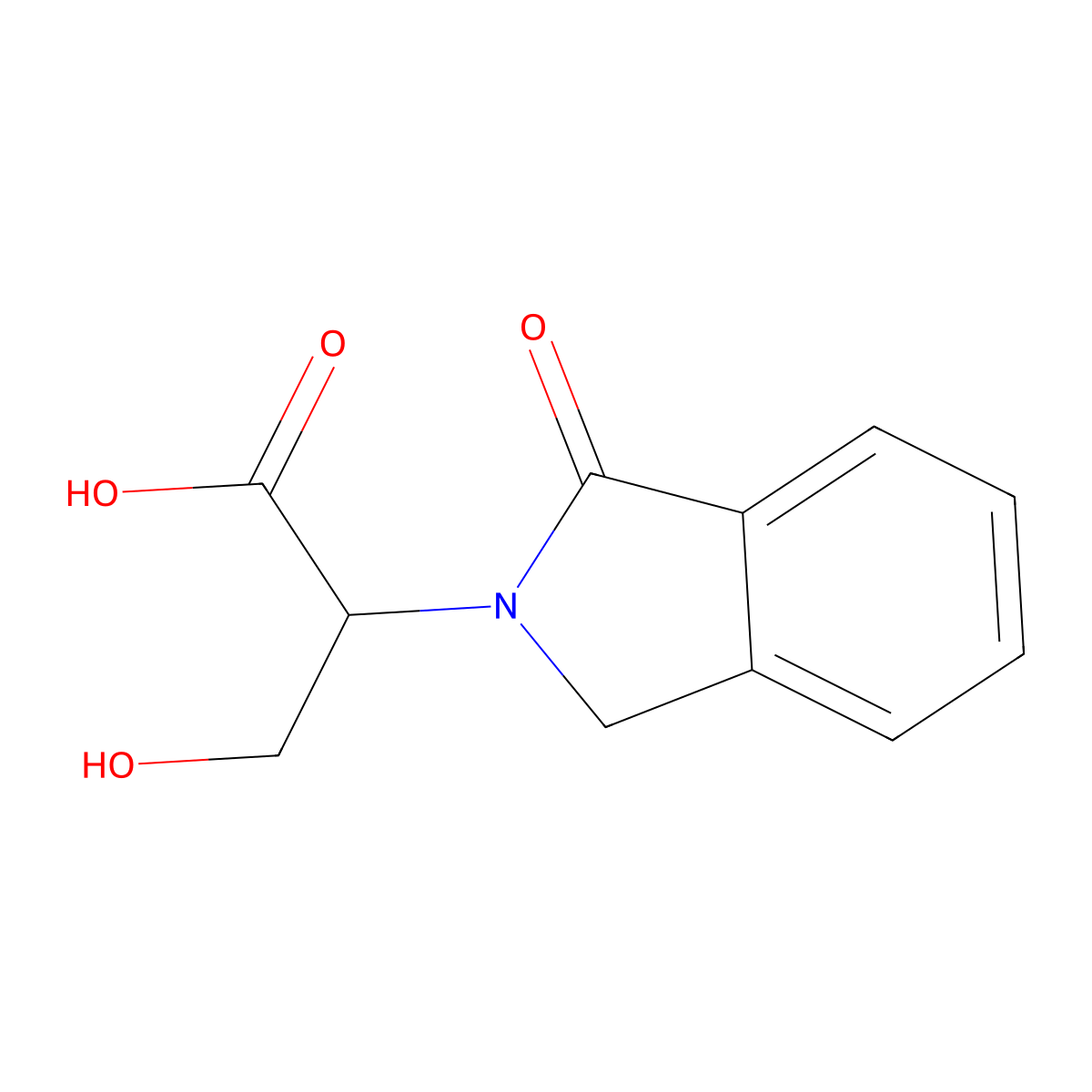 3-hydroxy-2-(1-oxo-1,3-dihydro-2H-isoindol-2-yl)propanoic acid molecular structure, CAS 101004-94-8