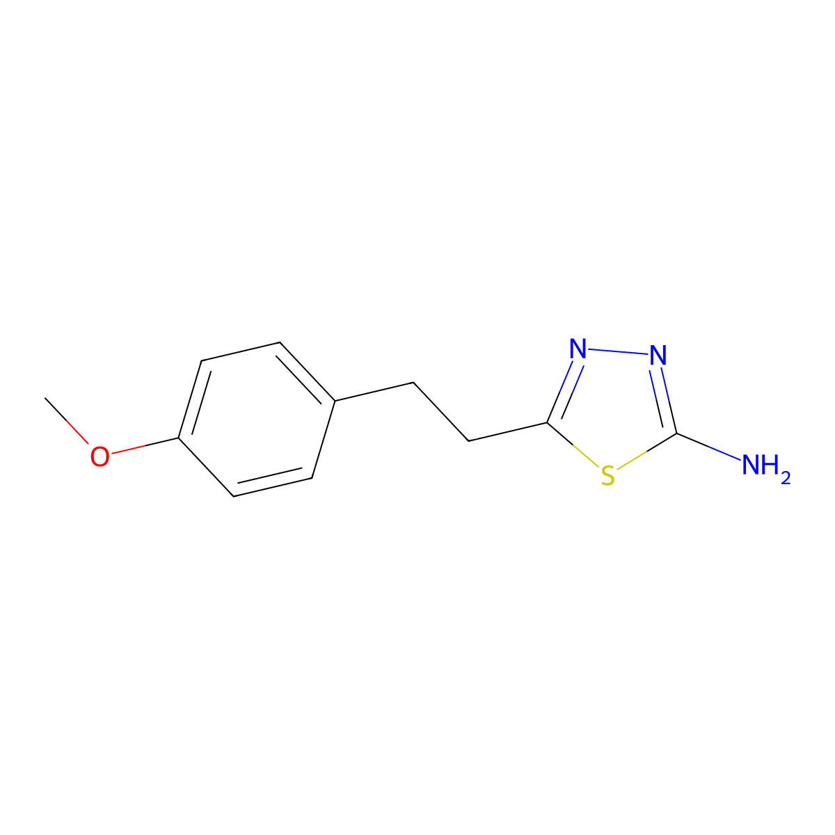 5-(4-Methoxyphenethyl)-1,3,4-thiadiazol-2-amine molecular structure, CAS 101007-44-7