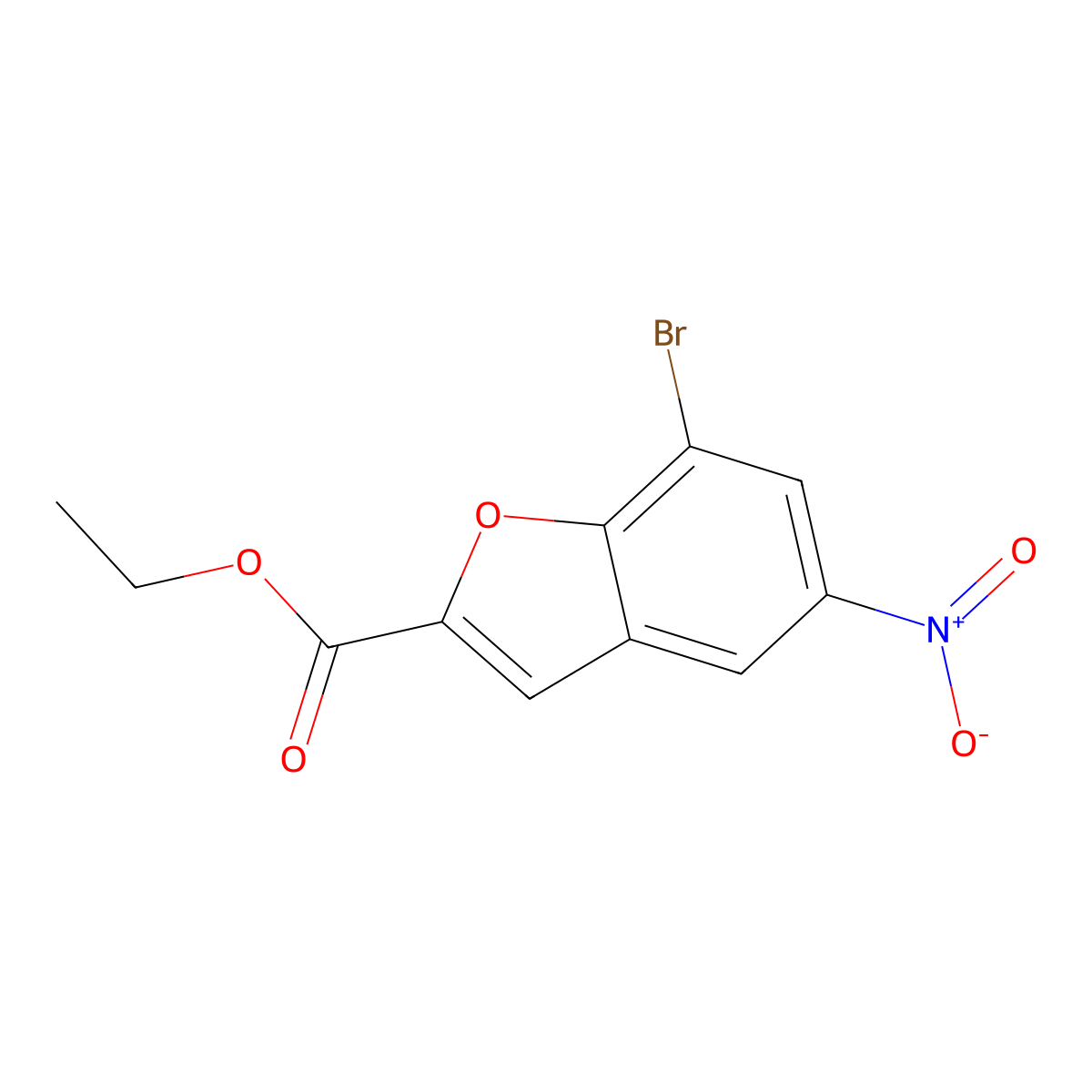 Ethyl 7-bromo-5-nitro-1-benzofuran-2-carboxylate molecular structure, CAS 1010072-35-1