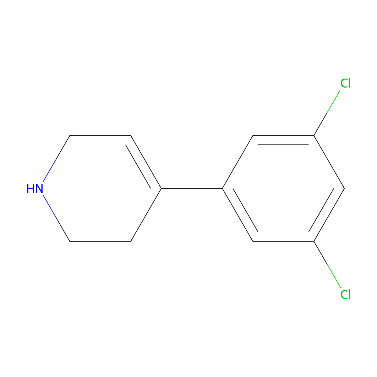 4-(3,5-Dichlorophenyl)-1,2,3,6-tetrahydropyridine molecular structure, CAS 1010073-30-9