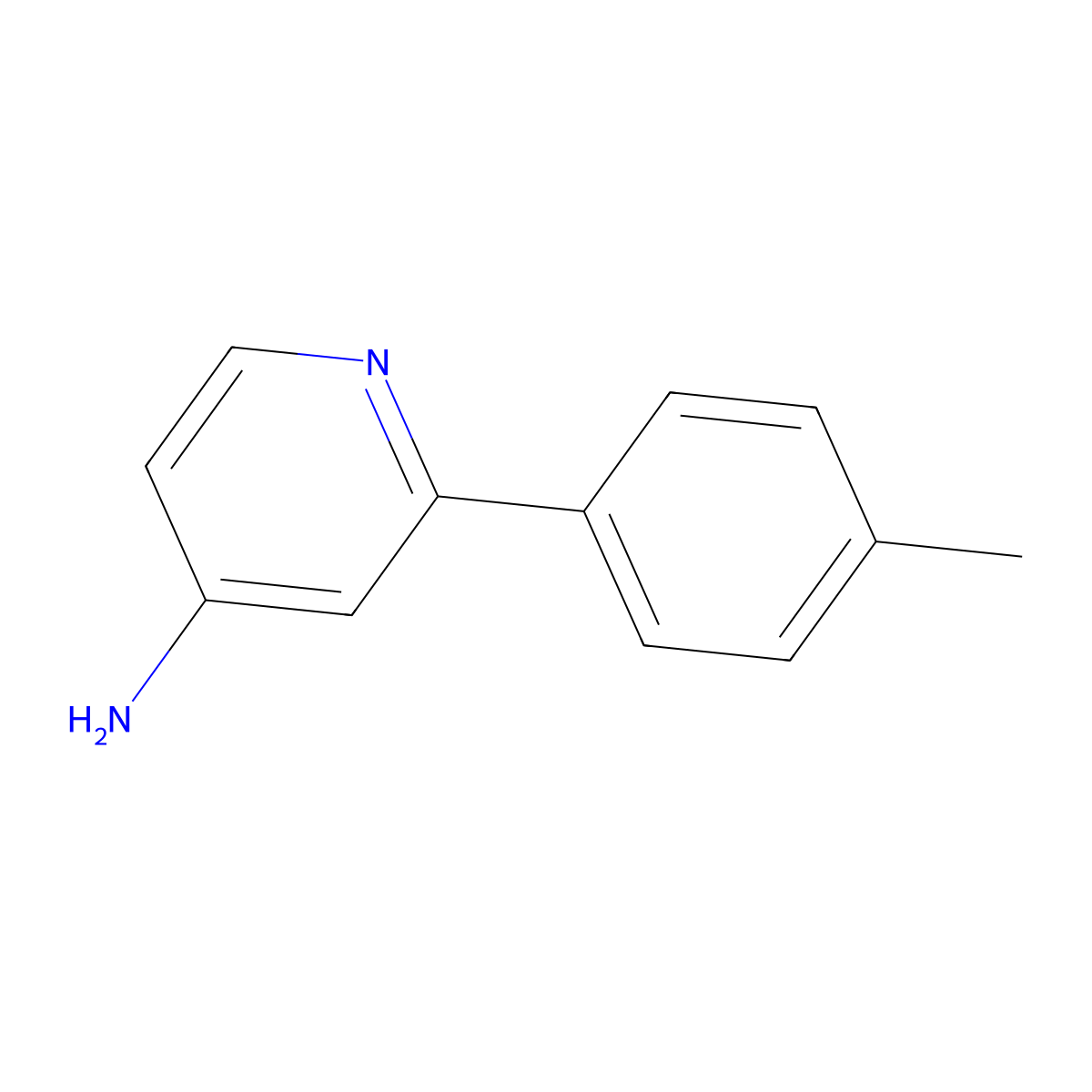 2-(4-Methylphenyl)pyridin-4-amine molecular structure, CAS 1010075-63-4