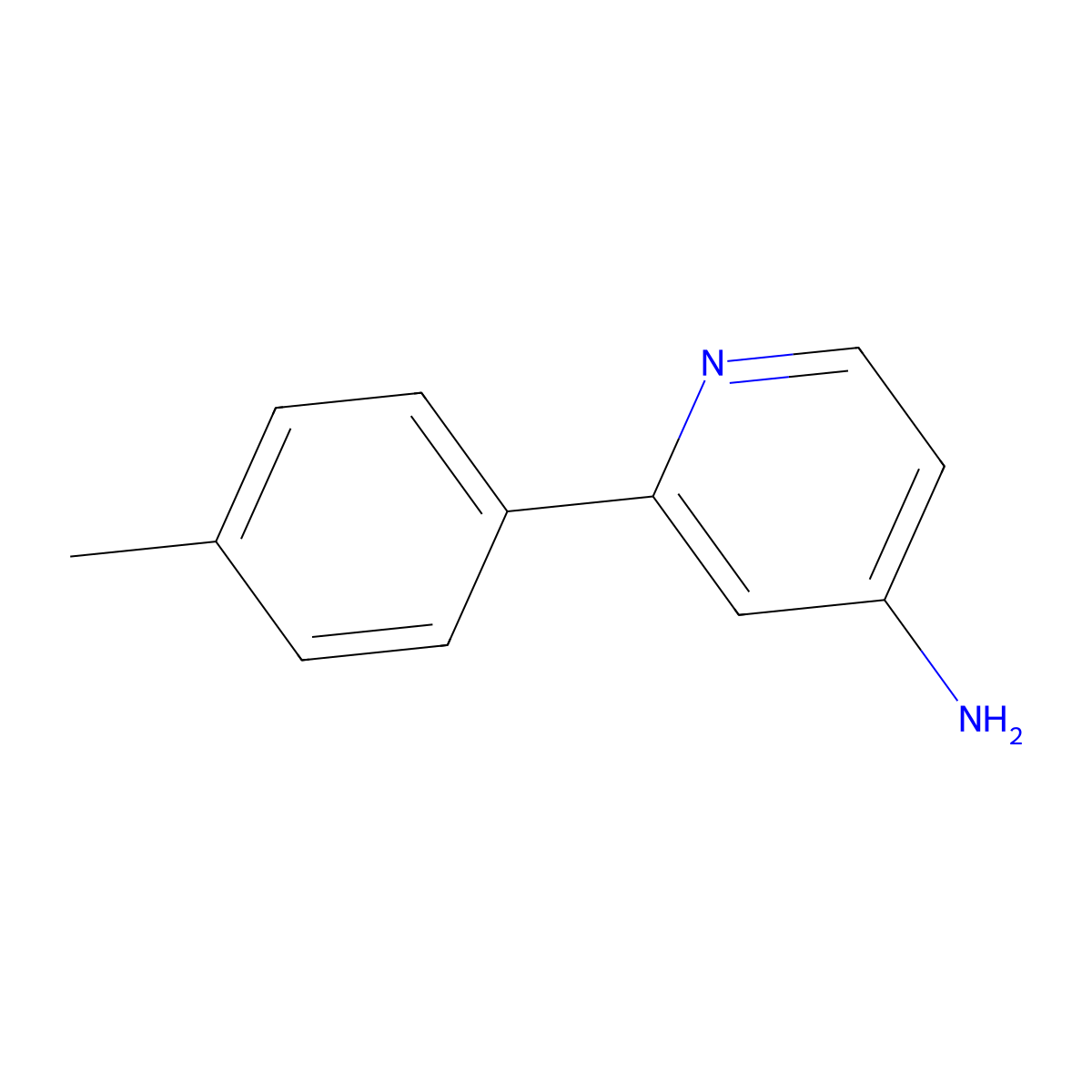 2-(4-Methylphenyl)pyridin-4-amine molecular structure, CAS 1010075-63-4