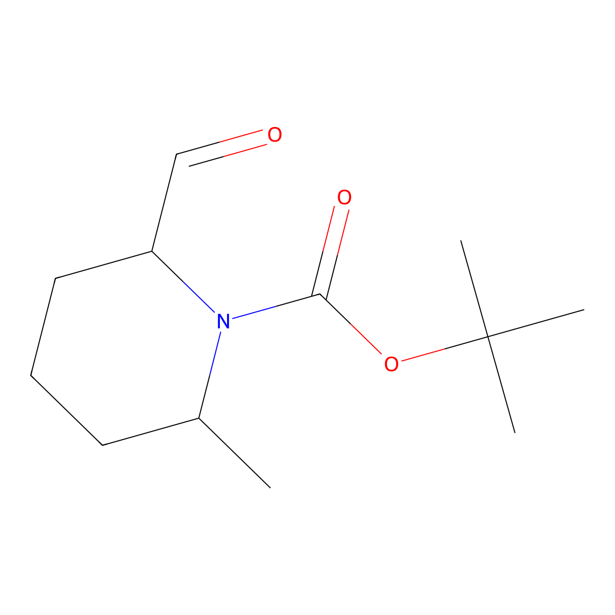 Tert-butyl 2-formyl-6-methylpiperidine-1-carboxylate molecular structure, CAS 1010076-44-4
