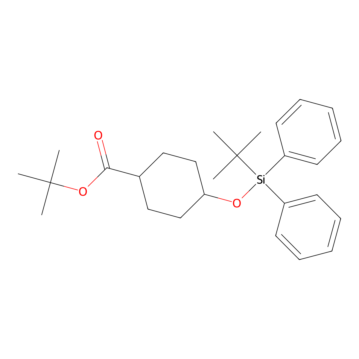 tert-Butyl 4-((tert-butyldiphenylsilyl)oxy)cyclohexanecarboxylate molecular structure, CAS 1010086-31-3