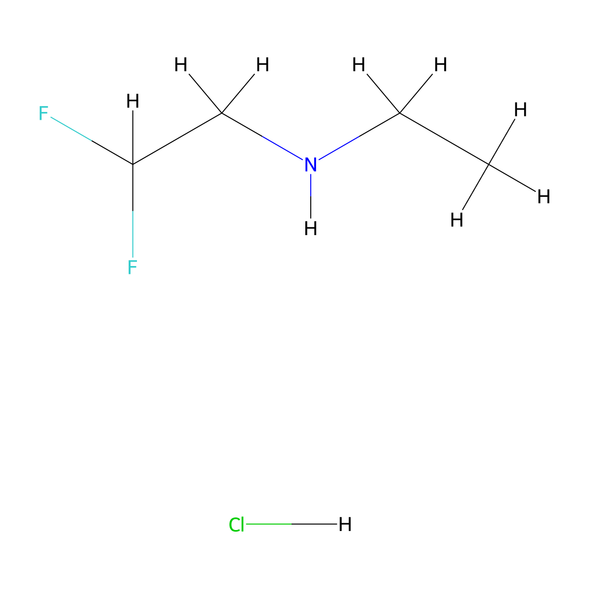 (2,2-Difluoroethyl)(ethyl)amine hydrochloride molecular structure, CAS 1010097-80-9