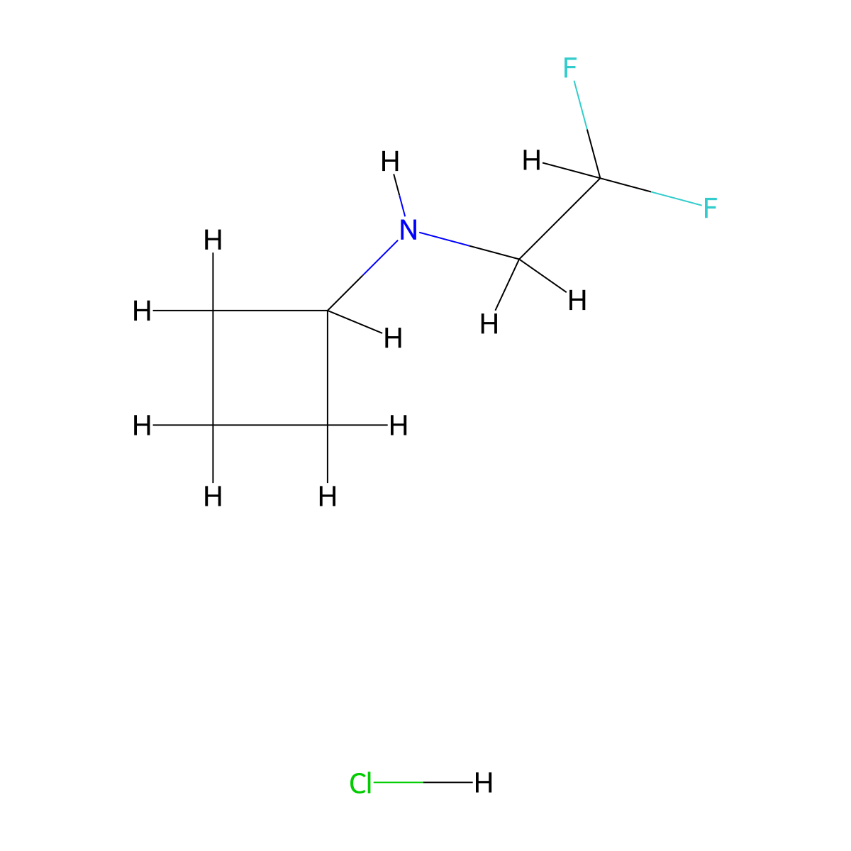 N-(2,2-difluoroethyl)cyclobutanamine hydrochloride molecular structure, CAS 1010097-91-2