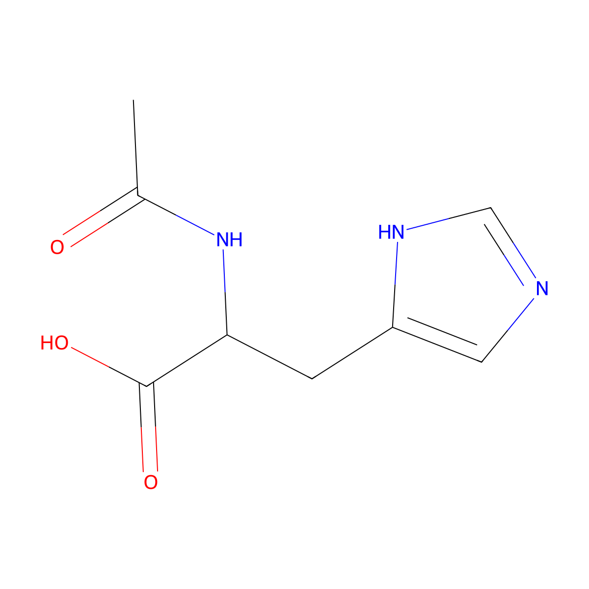 N-Acetyl-L-histidine molecular structure, CAS 10101-30-1