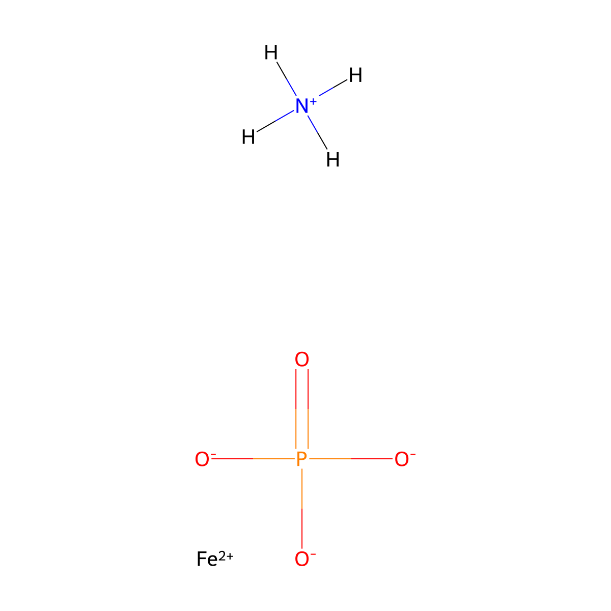 Ferrous ammonium phosphate molecular structure, CAS 10101-60-7