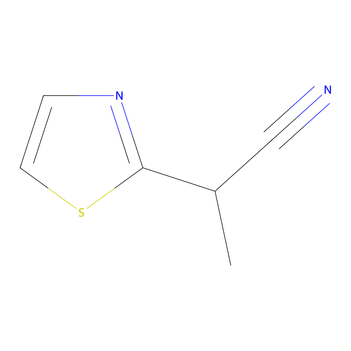 2-(1,3-Thiazol-2-yl)propanenitrile molecular structure, CAS 101010-75-7