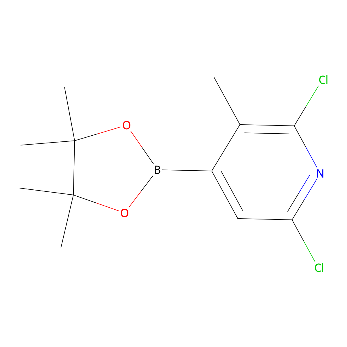 2,6-Dichloro-3-methyl-4-(4,4,5,5-tetramethyl-1,3,2-dioxaborolan-2-yl)pyridine molecular structure, CAS 1010101-08-2