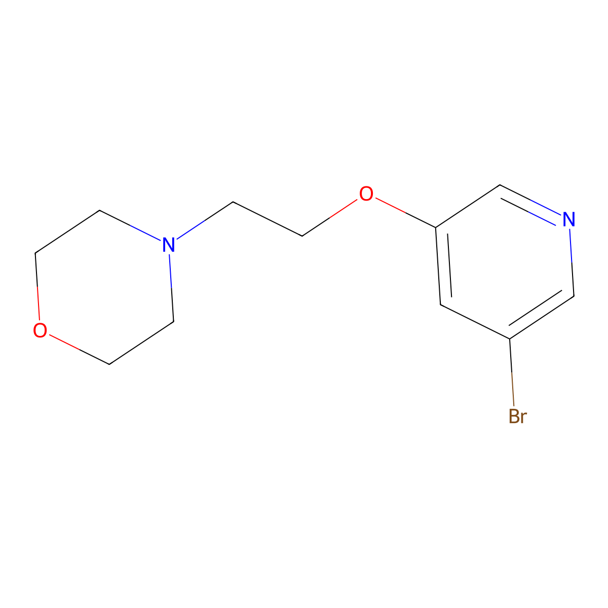 4-{2-[(5-Bromopyridin-3-yl)-oxy]ethyl}morpholine molecular structure, CAS 1010104-32-1