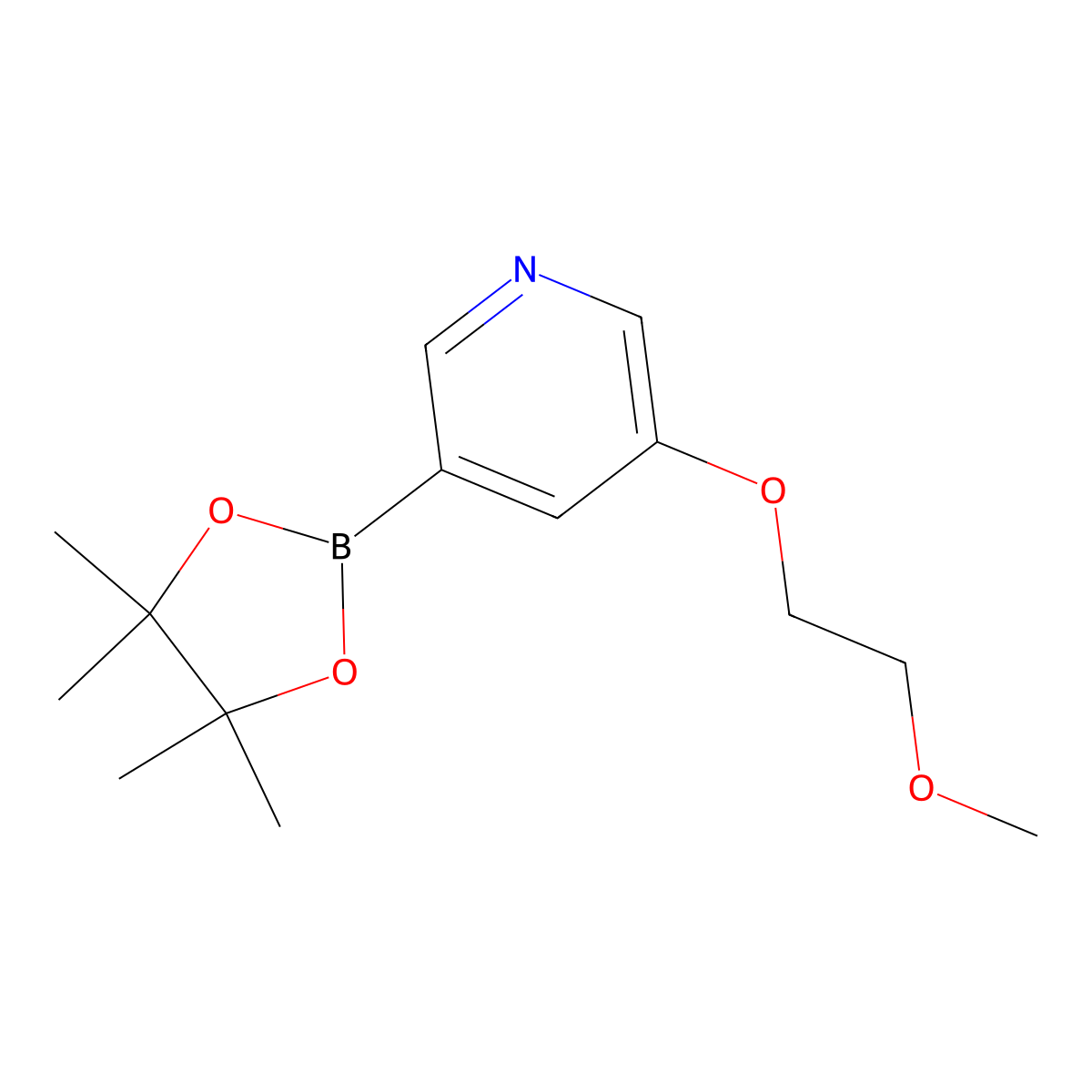 3-(2-Methoxyethoxy)-5-(4,4,5,5-tetramethyl-1,3,2-dioxaborolan-2-yl)pyridine molecular structure, CAS 1010104-34-3