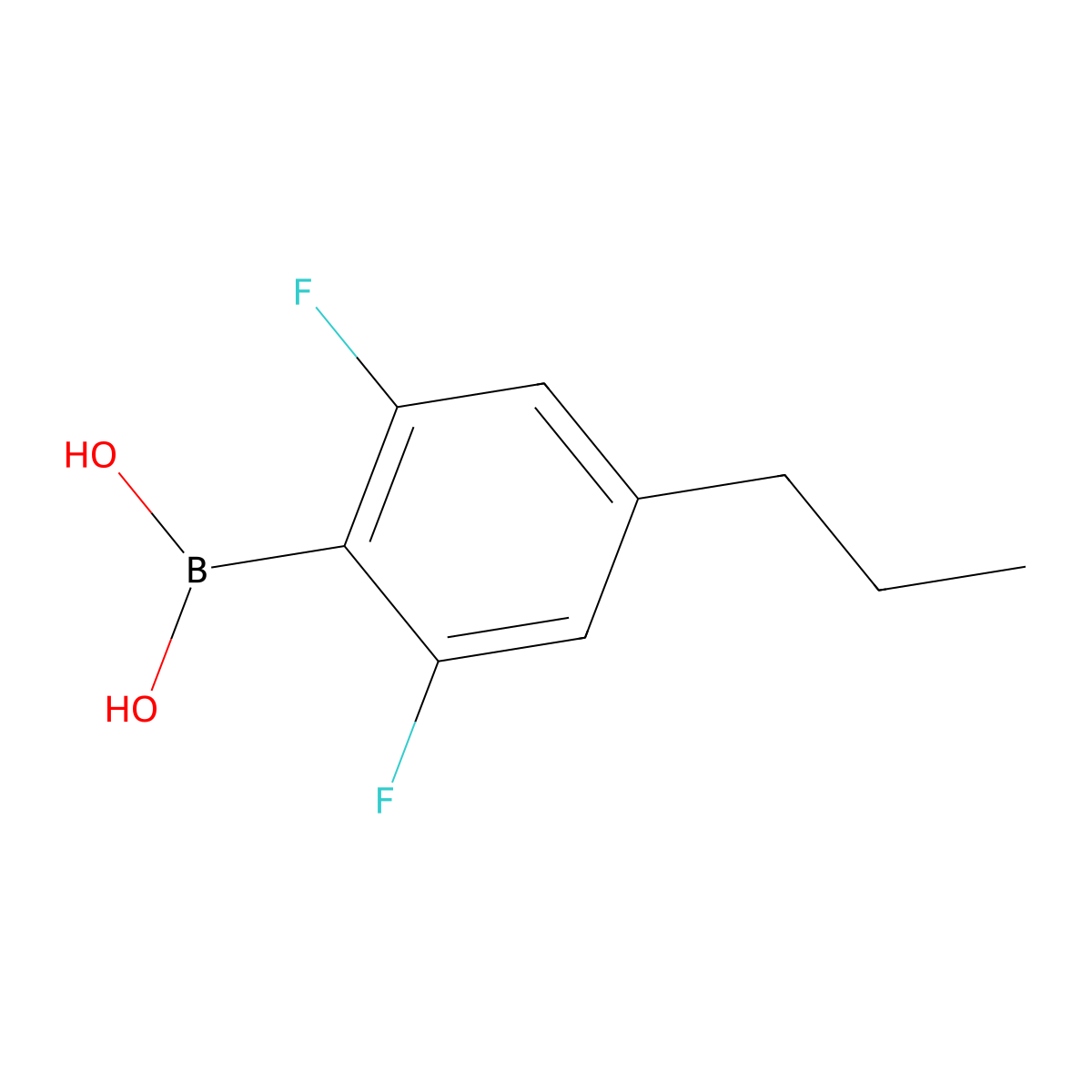 (2,6-Difluoro-4-propylphenyl)boronic acid molecular structure, CAS 1010110-74-3