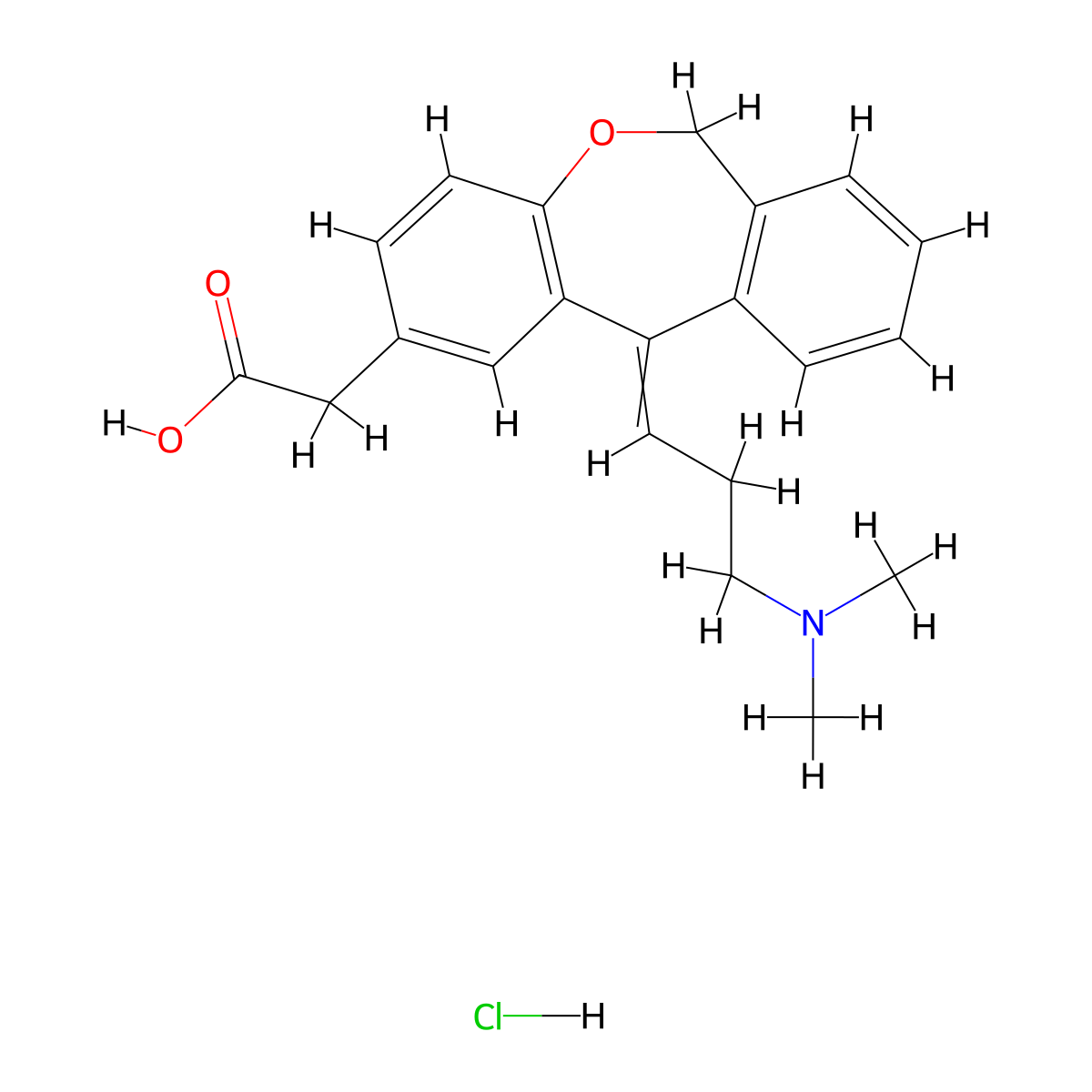 2-[(11Z)-11-[3-(dimethylamino)propylidene]-6H-benzo[c][1]benzoxepin-2-yl]acetic acid;hydrochloride molecular structure, CAS 1010110-90-3