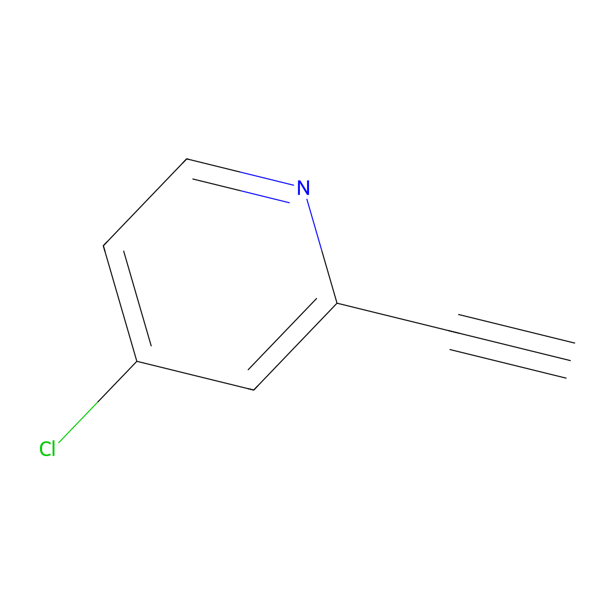 4-Chloro-2-ethynylpyridine molecular structure, CAS 1010115-57-7