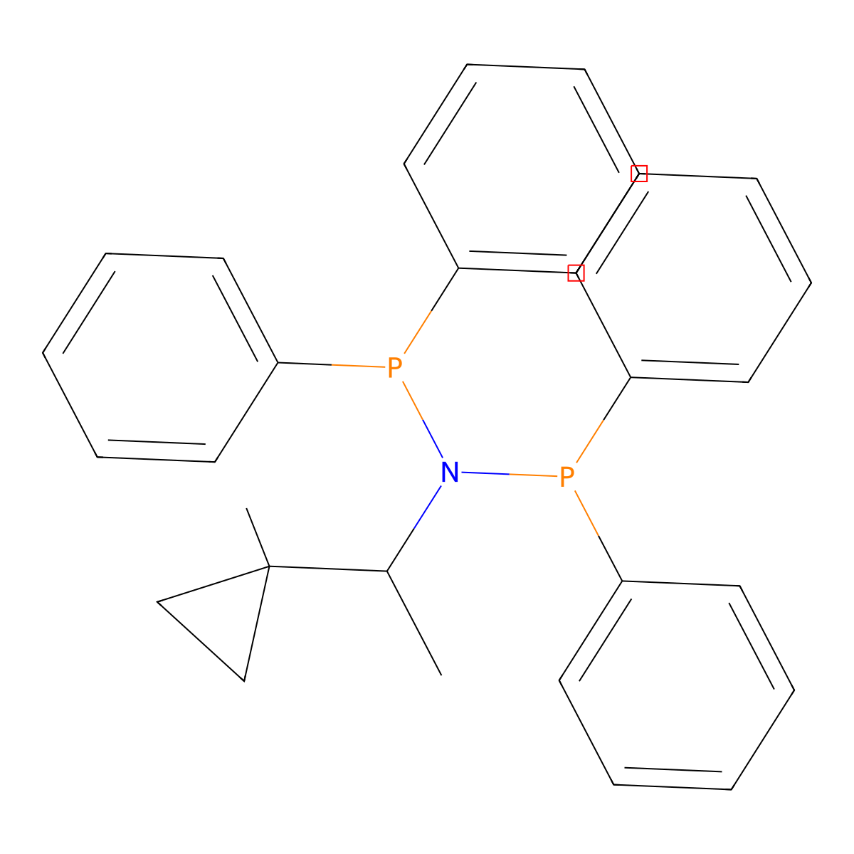 N-(Diphenylphosphino)-N-[1-(1-methylcyclopropyl)ethyl]-P,P-diphenylphosphinous amide molecular structure, CAS 1010117-74-4