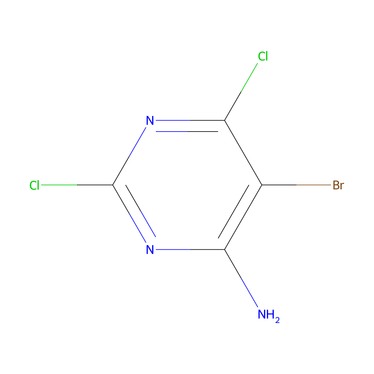 5-Bromo-2,6-dichloropyrimidin-4-amine molecular structure, CAS 101012-11-7