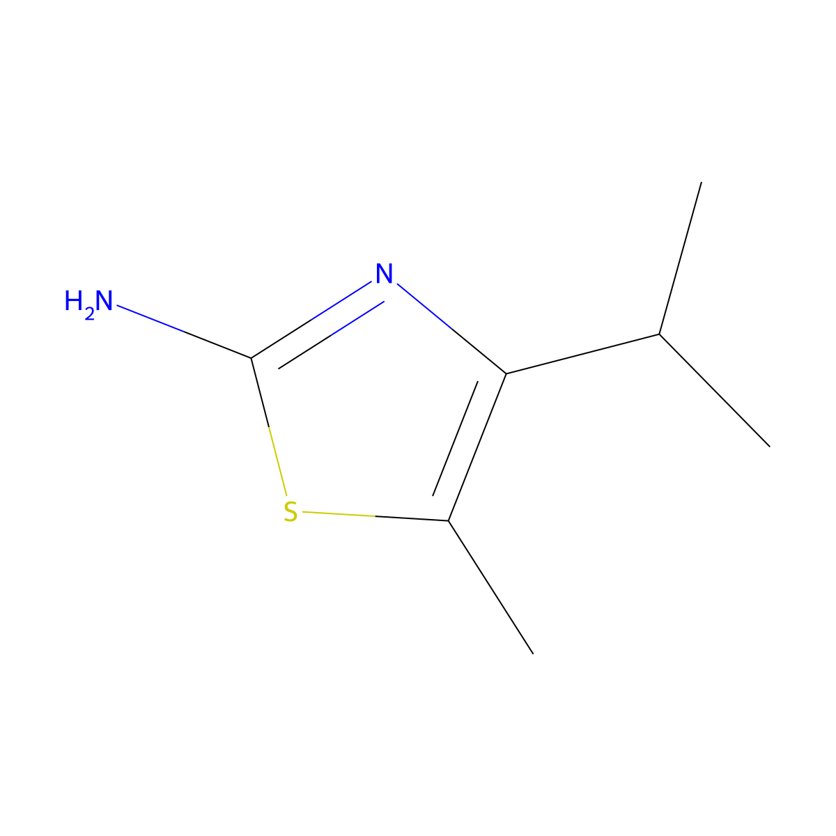 5-Methyl-4-(propan-2-yl)-1,3-thiazol-2-amine molecular structure, CAS 101012-43-5