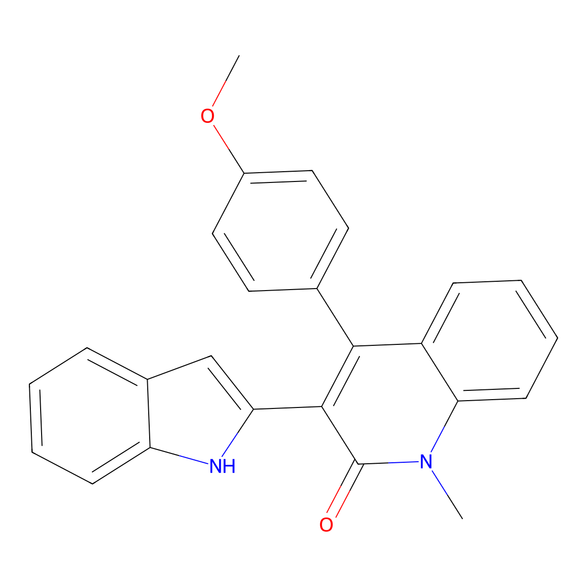 3-(1H-Indol-2-yl)-4-(4-methoxyphenyl)-1-methylquinolin-2(1H)-one molecular structure, CAS 1010128-58-1