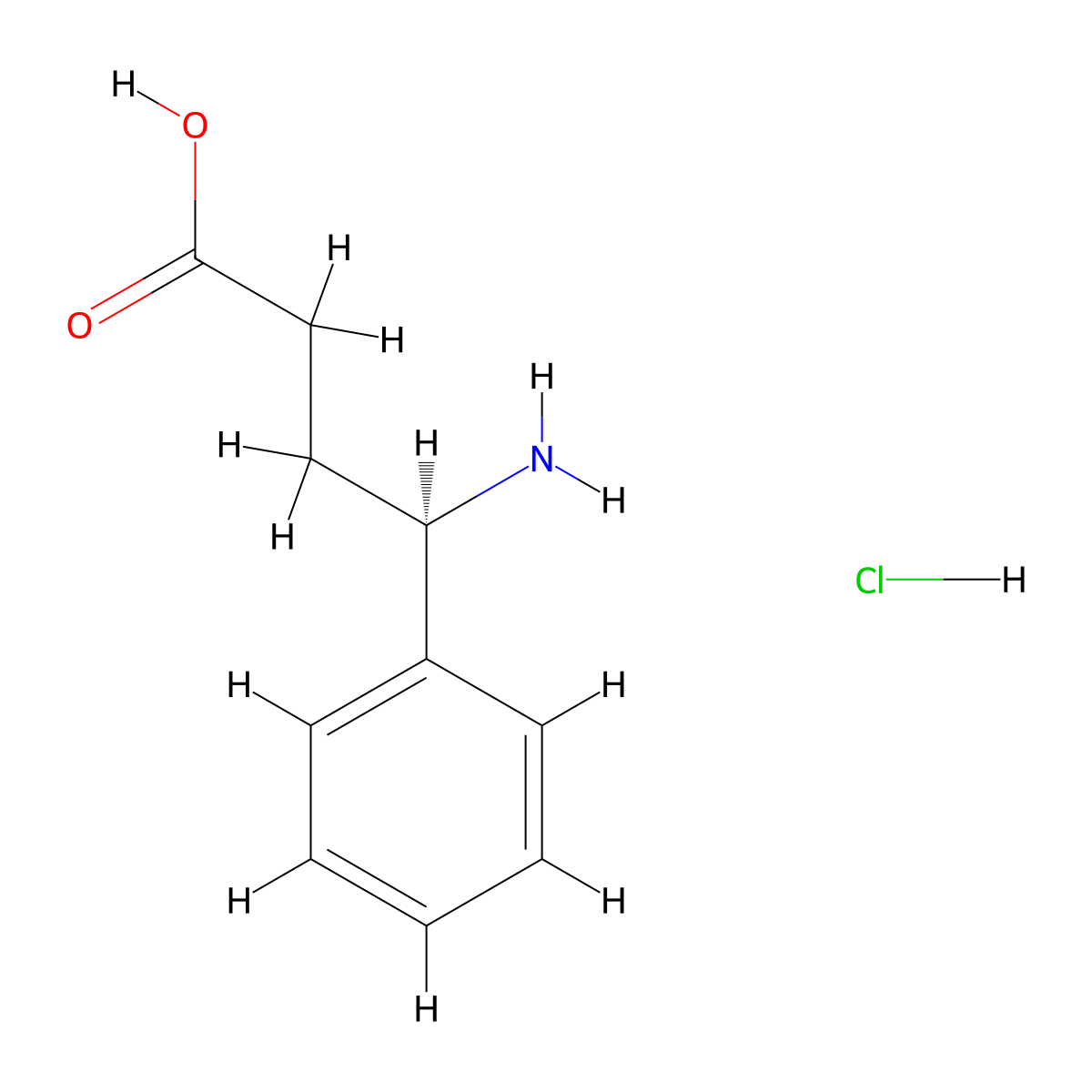 (R)-4-amino-4-phenylbutanoic acid hydrochloride molecular structure, CAS 1010129-08-4