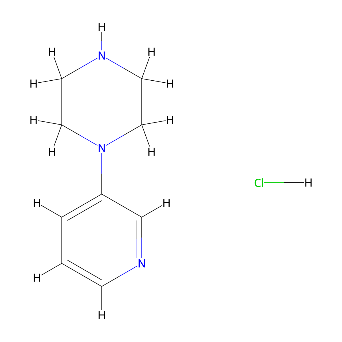 1-(Pyridin-3-yl)piperazine hydrochloride molecular structure, CAS 1010133-97-7