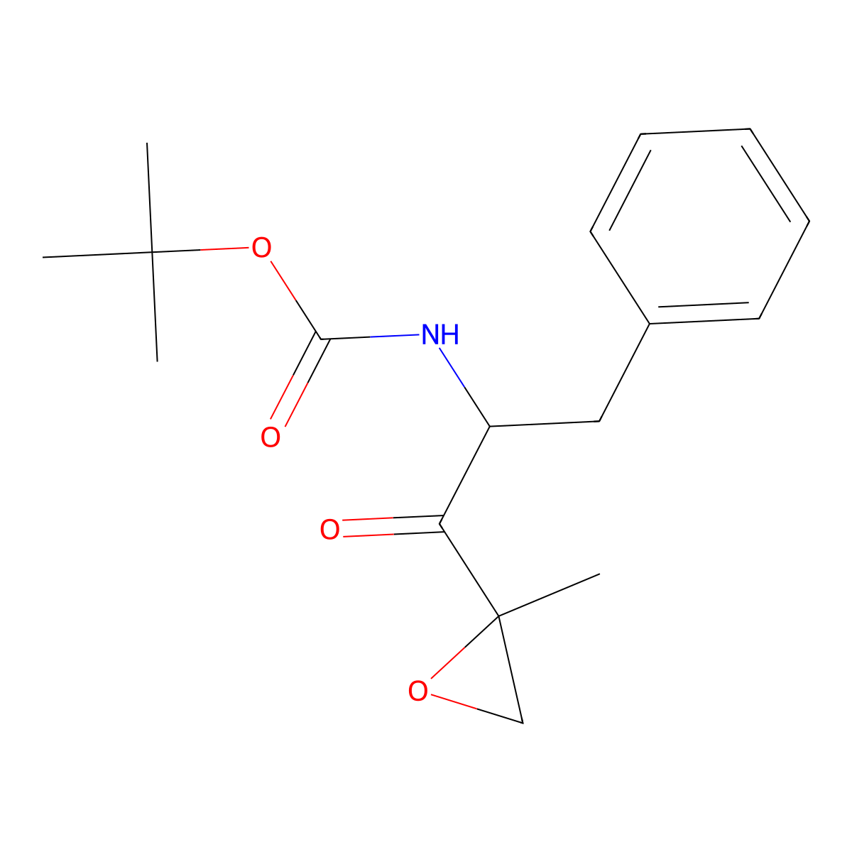 tert-Butyl ((S)-1-((R)-2-methyloxiran-2-yl)-1-oxo-3-phenylpropan-2-yl)carbamate molecular structure, CAS 1010136-50-1