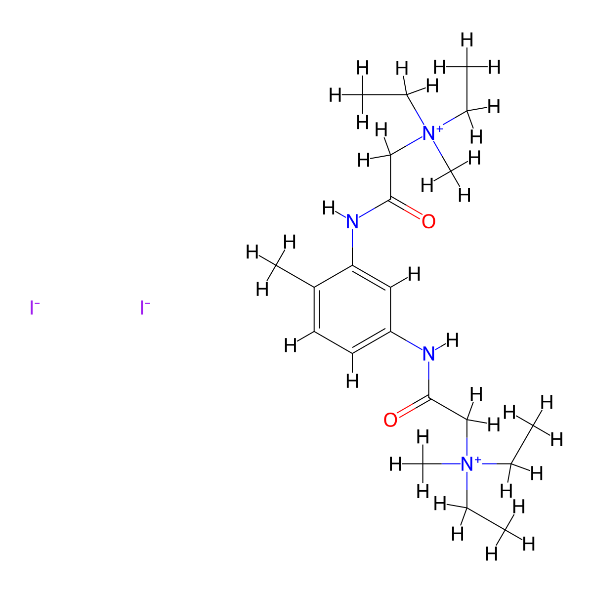Ammonium, (4-methyl-m-phenylenebis(iminocarbonylmethylene))bis(diethylmethyl-, diiodide molecular structure, CAS 101015-22-9