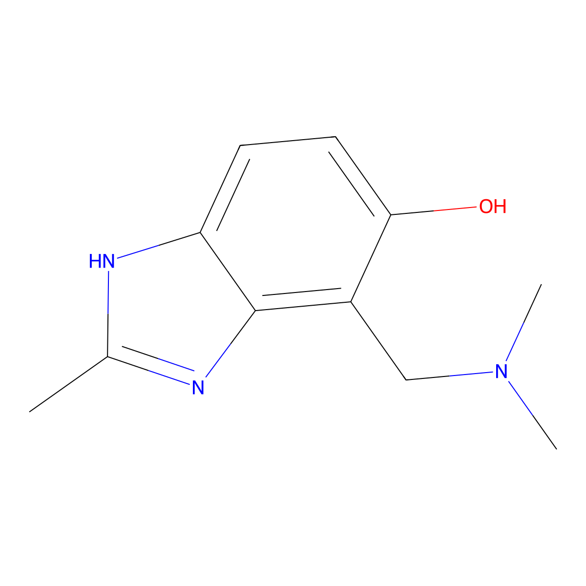 4-((Dimethylamino)methyl)-2-methyl-1H-benzo[d]imidazol-5-ol molecular structure, CAS 101018-70-6