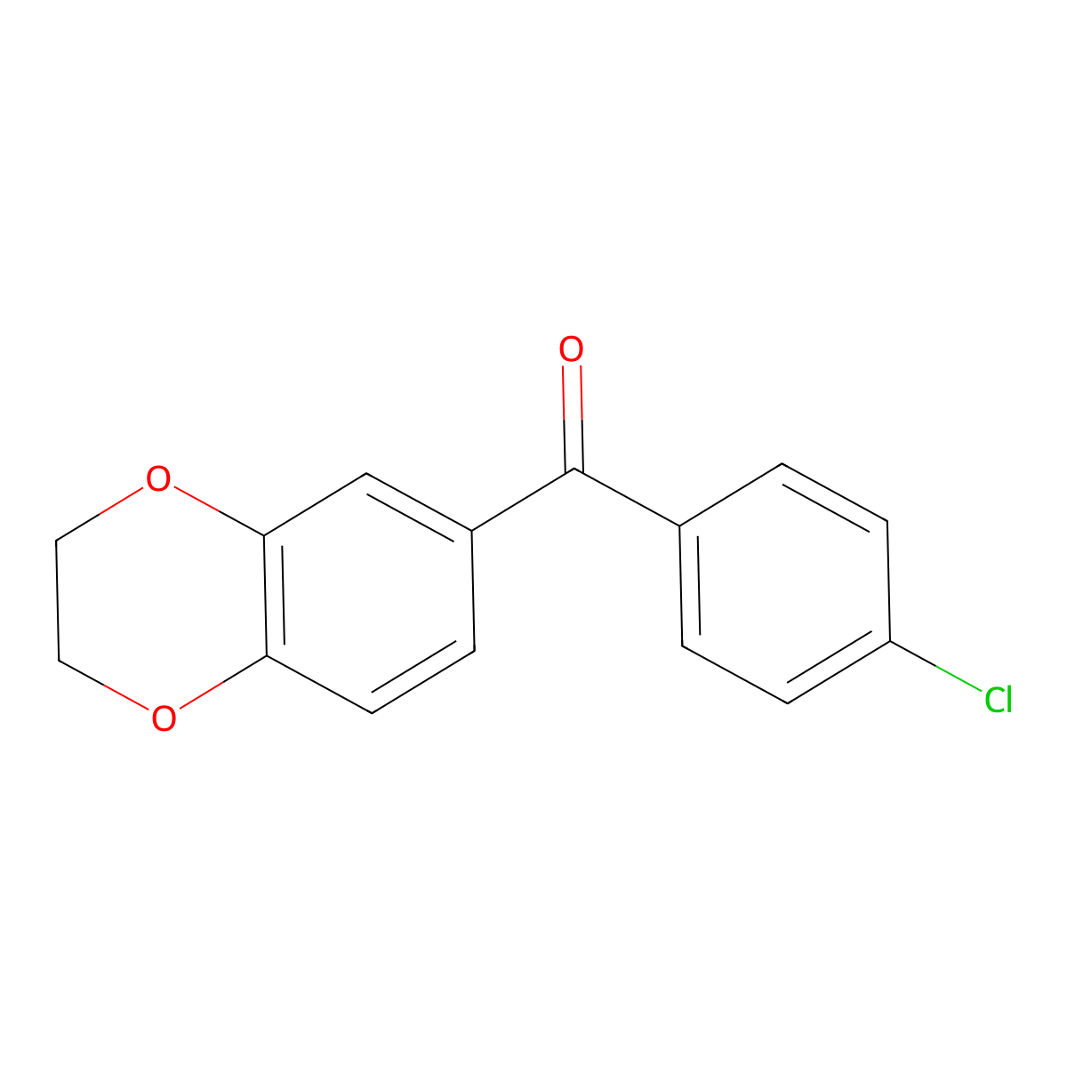 4-Chloro-3',4'-(ethylenedioxy)benzophenone molecular structure, CAS 101018-98-8
