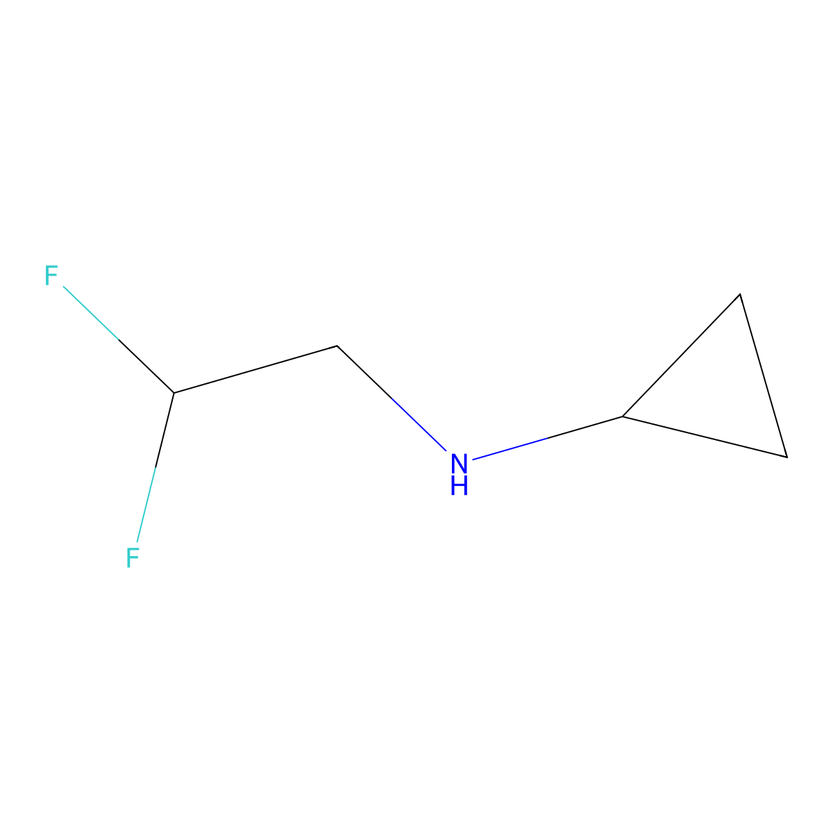 N-(2,2-Difluoroethyl)cyclopropanamine molecular structure, CAS 1010189-78-2