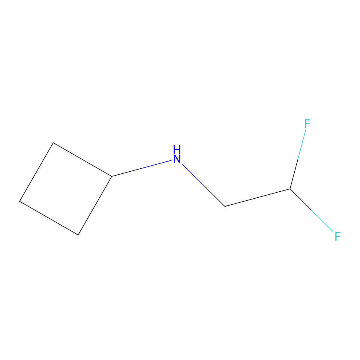 N-(2,2-difluoroethyl)cyclobutanamine molecular structure, CAS 1010189-79-3