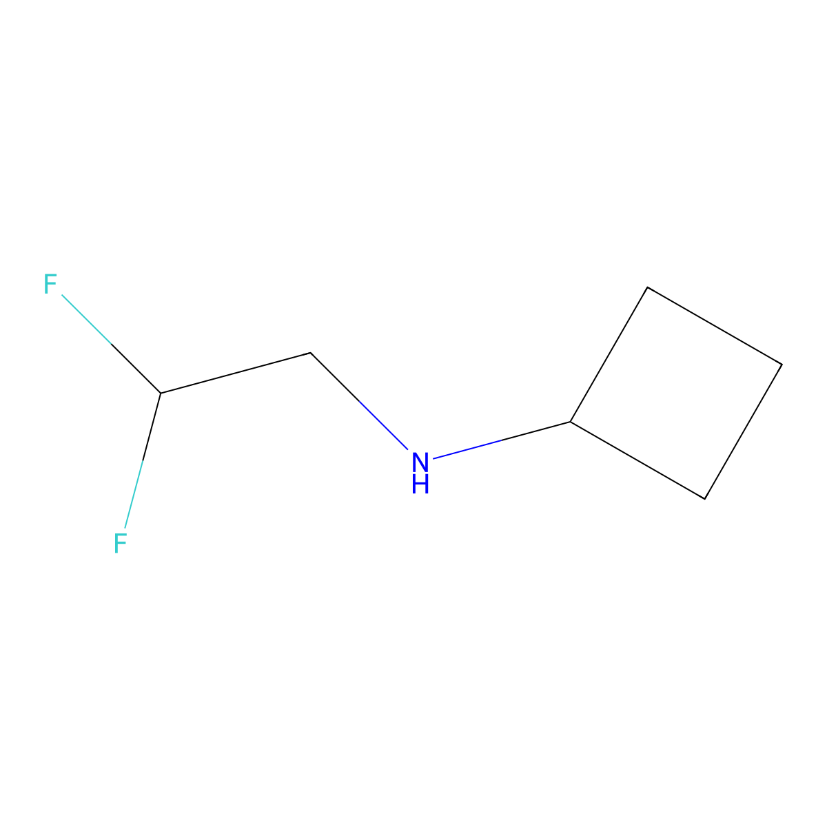 N-(2,2-difluoroethyl)cyclobutanamine molecular structure, CAS 1010189-79-3