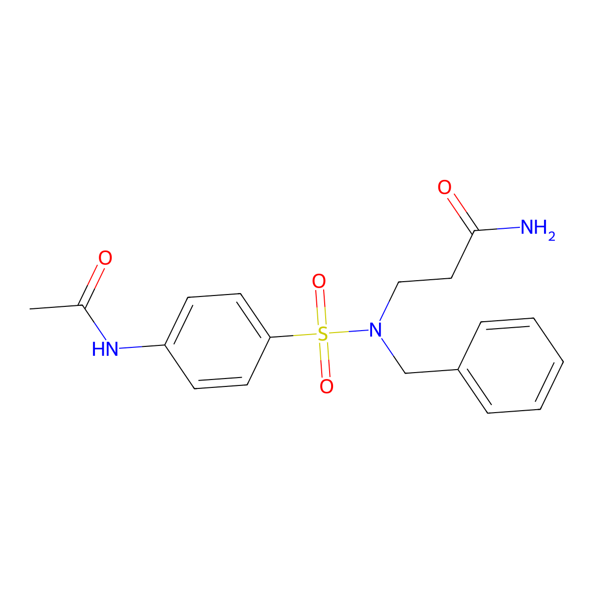 3-[{[4-(Acetylamino)phenyl]sulfonyl}(benzyl)amino]propanamide molecular structure, CAS 1010197-04-2