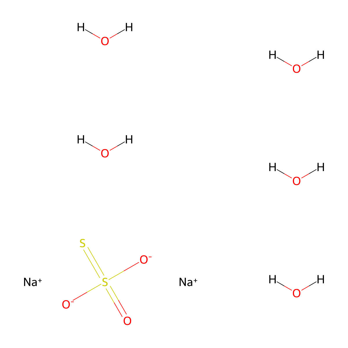 Sodium Thiosulfate Pentahydrate molecular structure, CAS 10102-17-7